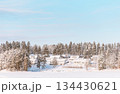 Typical Finnish village in Central Finland under snow cover in winter 134430621