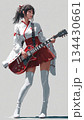 楽器女子037 巫女風衣装でギターを演奏する女性イラスト 134430661