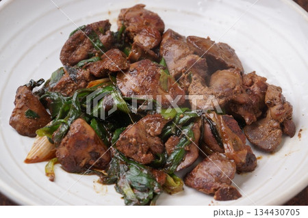 鶏肝レバニラ炒め 134430705