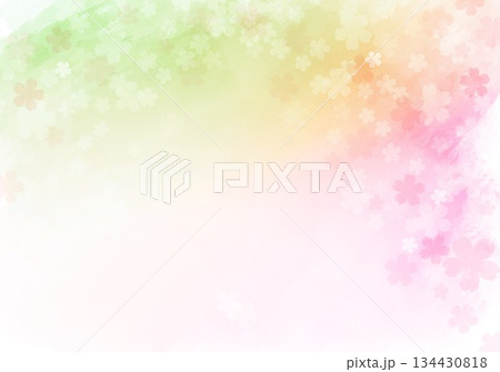 水彩画の抽象的な背景に小花模様 134430818