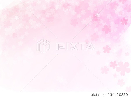 水彩画の抽象的な背景に小花模様 134430820