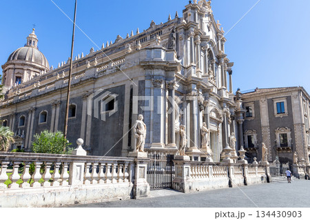 Baroque facade of Saint Agatha church, Catania, Italy Baroque facade of Saint Agatha church, Catania, Italy 134430903