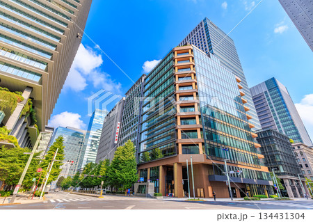 東京　中央区　京橋の都市風景　京橋交差点付近 134431304