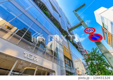 東京 中央区 銀座の都市風景 銀座通り口交差点付近 東京 中央区 銀座の都市風景 銀座通り口交差点付近 134431320