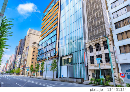 東京 中央区 銀座の都市風景 銀座一丁目交差点付近 東京 中央区 銀座の都市風景 銀座一丁目交差点付近 134431324