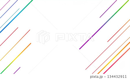 《AI画像》カラフルなラインで飾り付けた背景素材 134432911