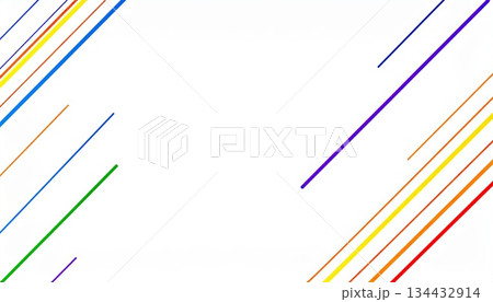 《AI画像》カラフルなラインで飾り付けた背景素材 134432914