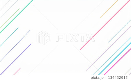 《AI画像》カラフルなラインで飾り付けた背景素材 134432915