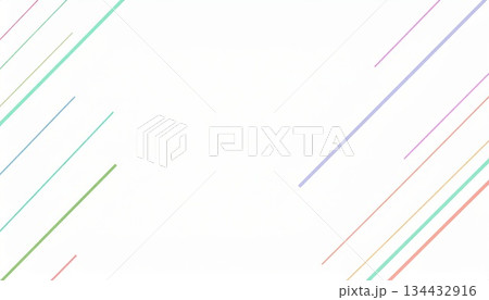 《AI画像》カラフルなラインで飾り付けた背景素材 134432916