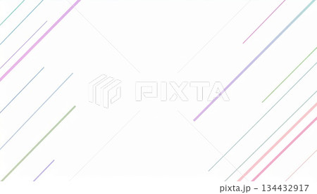 《AI画像》カラフルなラインで飾り付けた背景素材 134432917