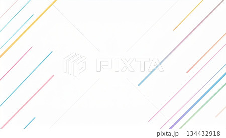 《AI画像》カラフルなラインで飾り付けた背景素材 134432918