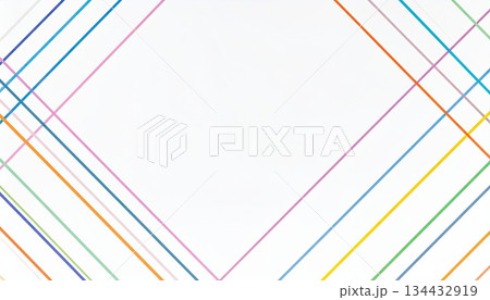 《AI画像》カラフルなラインで飾り付けた背景素材 134432919
