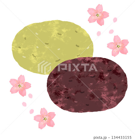桜の花とおはぎのアイコン 134433155