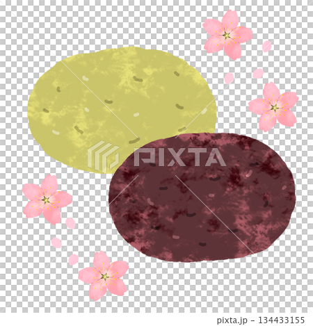 桜の花とおはぎのアイコン 134433155