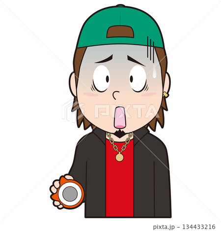 パチンコで青ざめる若い男性 134433216