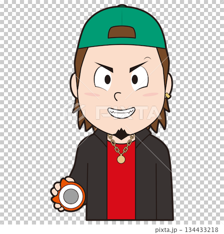 一個年輕人對著彈珠機咧嘴笑著 134433218