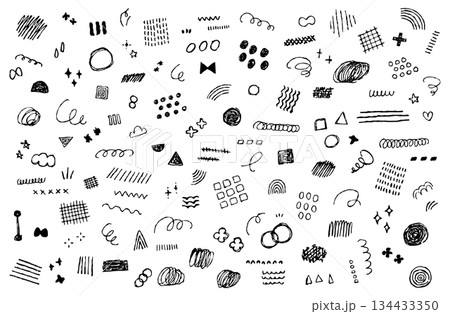 手描きの落書き素材 イラスト ベクター セット 飾り 装飾 アクセント ワンポイント 背景 デザイ 手描きの落書き素材 イラスト ベクター セット 飾り 装飾 アクセント ワンポイント 背景 デザイ 134433350