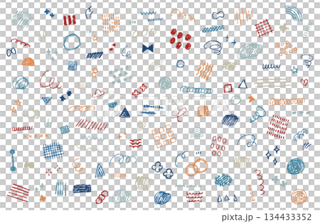 Hand-drawn doodle material illustration vector set decoration ornament accent one point background design Hand-drawn doodle material illustration vector set decoration ornament accent one point background design 134433352