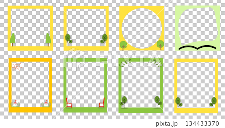 自然相框搭配水彩窗戶 134433370