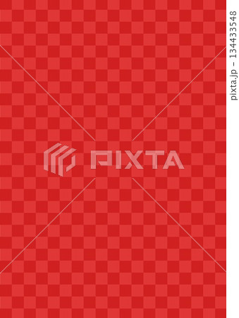 赤色の和柄の背景テクスチャー素材　市松模様フレーム枠　縦長 134433548
