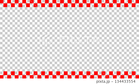 Red and white checkered frame with lines and Japanese pattern, horizontal Red and white checkered frame with lines and Japanese pattern, horizontal 134433554