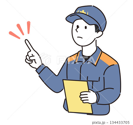 男性消防士の点検 134433705