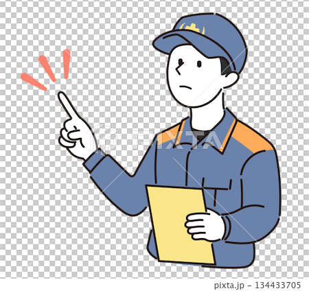 男性消防士の点検 134433705