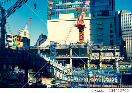 変貌する東京 工事中のJR渋谷駅西口 2025.11末 e-3 暖色寒色強調 変貌する東京 工事中のJR渋谷駅西口 2025.11末 e-3 暖色寒色強調 134433760