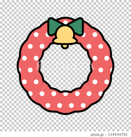 シンプルなクリスマスリースのイラスト シンプルなクリスマスリースのイラスト 134434791