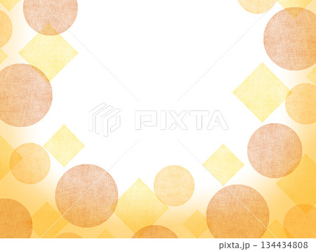 茶色とオレンジ色のひし形と丸の模様のイラスト背景 茶色とオレンジ色のひし形と丸の模様のイラスト背景 134434808