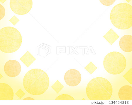 黄色のひし形と丸の模様のイラスト背景 黄色のひし形と丸の模様のイラスト背景 134434818