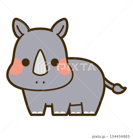 かわいいサイのイラスト 134434983