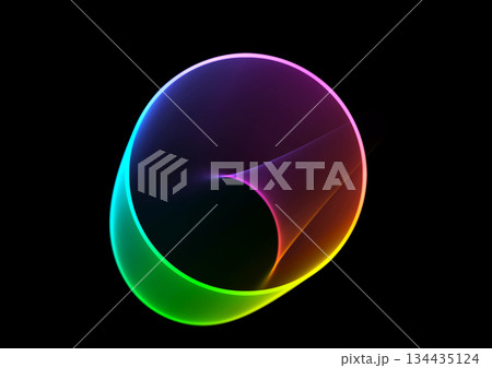 カラフルな光の円の抽象的な背景 134435124