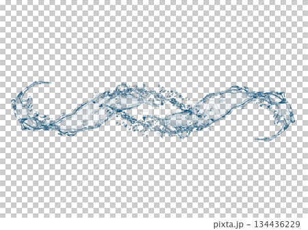 透明感のある水しぶきと波のダイナミックな形状の3dイラスト 134436229