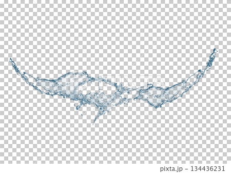 透明感のある水しぶきと波のダイナミックな形状の3dイラスト 透明感のある水しぶきと波のダイナミックな形状の3dイラスト 134436231