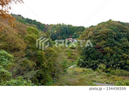 晩秋の農村風景 134436509