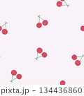 赤いまんまるなさくらんぼのミニマルなシームレス背景パターン 134436860