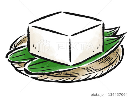 豆腐1丁 筆タッチ手描きイラスト 豆腐1丁 筆タッチ手描きイラスト 134437064