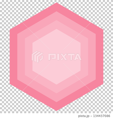 Modern honeycomb structure layer icon symbol pink hexagon overlapping geometric abstract background 134437086