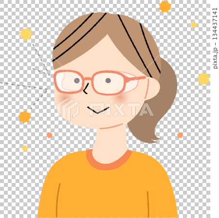 花粉保護メガネをした女の子 134437141