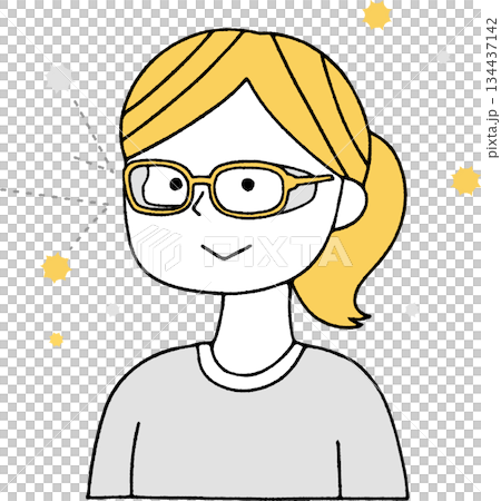 花粉保護メガネをした女の子単色 134437142