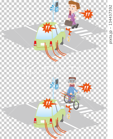 交通安全（路口右轉、行人及騎自行車者過馬路） 134437392