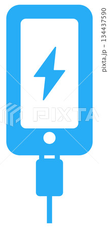 充電中の携帯電話のフラットアイコン 充電中の携帯電話のフラットアイコン 134437590