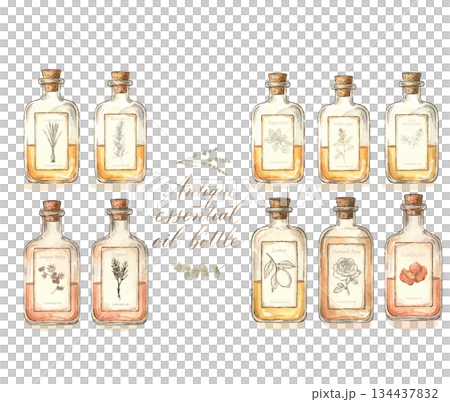 アンティークアロマボトル・レトロな雰囲気の精油瓶 134437832