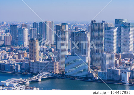 【東京都】東京都市風景・旧築地市場付近 134437983