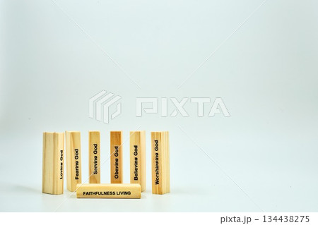 Faithfulness Living Wooden Blocks Standing On Ends 134438275