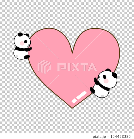 Valentine's Day Cute Heart Panda 134438386