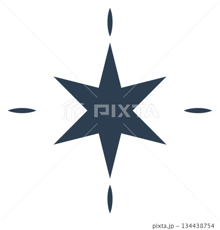 Stylized 6-Point Starburst Icon with Transparent Background Cutout Stylized 6-Point Starburst Icon with Transparent Background Cutout 134438754