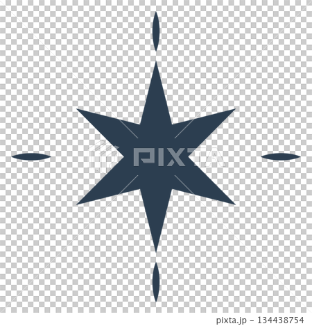 Stylized 6-Point Starburst Icon with Transparent Background Cutout Stylized 6-Point Starburst Icon with Transparent Background Cutout 134438754