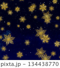 金色雪の結晶_リアルタッチ_正方形 134438770